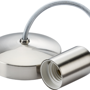 KNIGHTSBRIDGE 8270BC 6" E27 CONTEMPORARY PENDANT SET BRUSHED CHROME