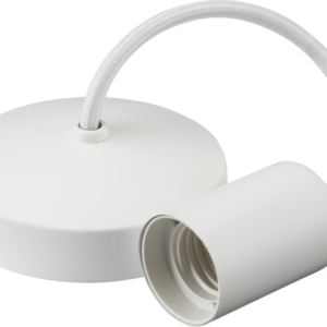 KNIGHTSBRIDGE 8270MW 6" E27 CONTEMPORARY PENDANT SET MATT WHITE