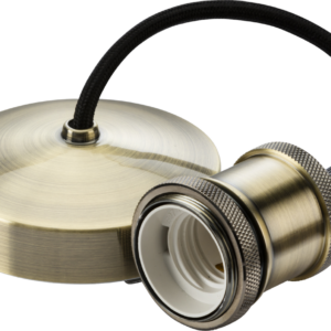 KNIGHTSBRIDGE 8271AB 6" E27 VINTAGE PENDANT SET ANTIQUE BRASS