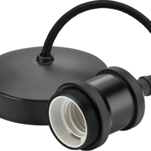 KNIGHTSBRIDGE 8271AT 6" E27 VINTAGE PENDANT SET ANTHRACITE