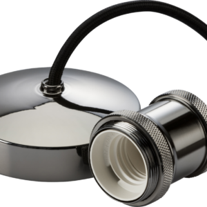 KNIGHTSBRIDGE 8271BN 6" E27 VINTAGE PENDANT SET BLACK NICKEL