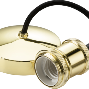 KNIGHTSBRIDGE 8271PB 6" E27 VINTAGE PENDANT SET POLISHED BRASS