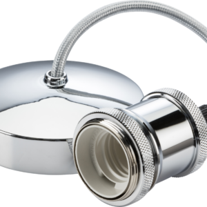 KNIGHTSBRIDGE 8271PC 6" E27 VINTAGE PENDANT SET POLISHED CHROME