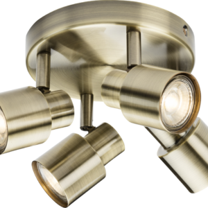 KNIGHTSBRIDGE CSP3AB 230V GU10 QUAD SPOTLIGHT (ANTIQUE BRASS)