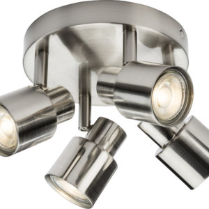 KNIGHTSBRIDGE CSP3BC 230V GU10 QUAD SPOTLIGHT (BRUSHED CHROME)