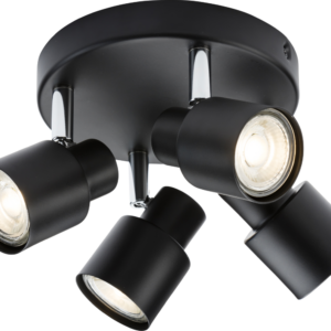KNIGHTSBRIDGE CSP3MB 230V GU10 QUAD SPOTLIGHT (MATT BLACK)