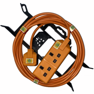 STORM OUTDOOR GARDEN ORANGE EXTENSION LEAD WITH 2 GANG SOCKET