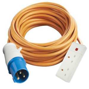 STORM 16 AMP HI-VIS CAMPING EXTENSION LEAD 2 WAY 5 - 25 METRE HOOK UP SOCKETS 240VOLT