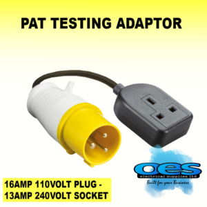 STORM EXT400Y16P13S/1 16 AMP 110V PLUG - 240V 13 AMP 1 GANG SOCKET ADAPTOR PAT TEST TESTING LEAD
