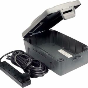 MASTERPLUG WBXBFG10B IP54 WEATHERPROOF ENCLOSURE WITH 4 SOCKET 10METRE EXTENSION LEAD GREY