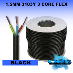 1.5MM 3183Y 3 CORE ROUND BLACK FLEX