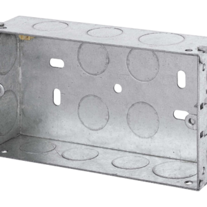 CLICK WA096 2 GANG 35MM K/O FLUSH STEEL BOX